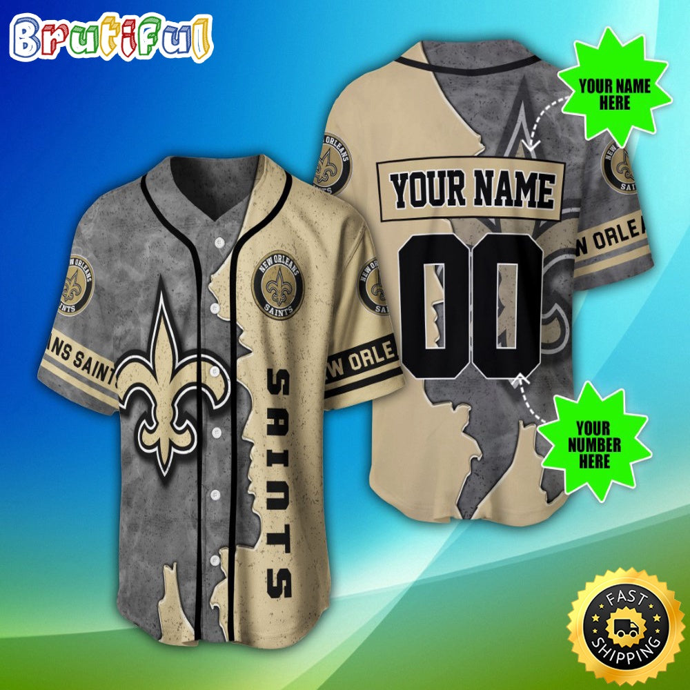 Personalized NFL New Orleans Saints Baseball Jersey Fan Favorite Jerseys