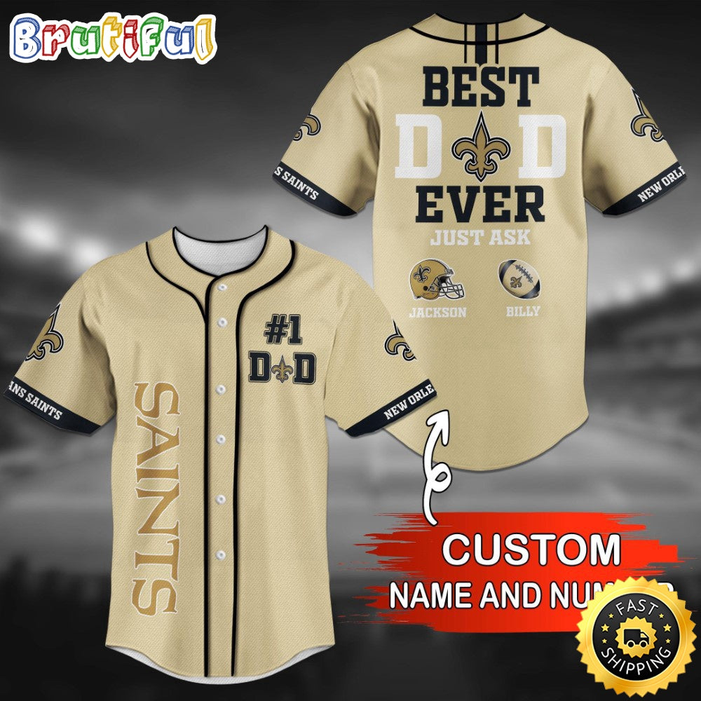 Personalized NFL New Orleans Saints Baseball Jersey Stylish Baseball Tops