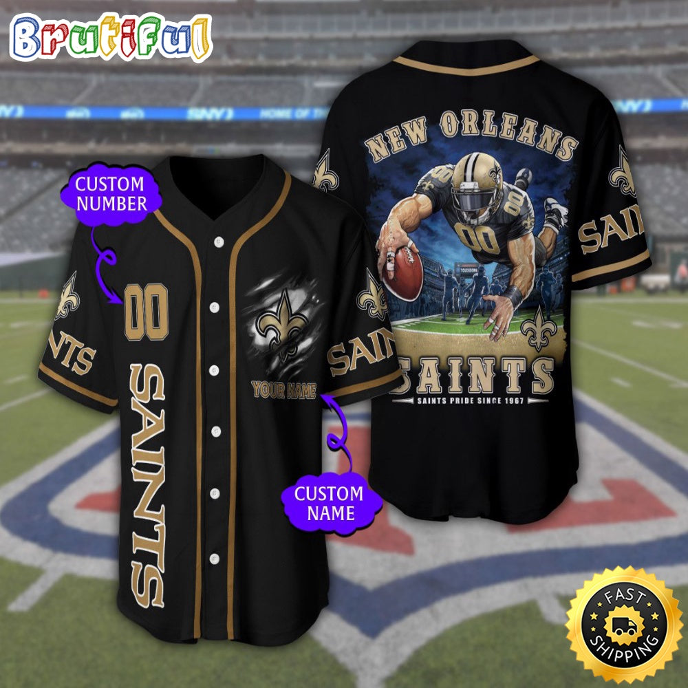 Personalized NFL New Orleans Saints Baseball Jersey Tradition in Jerseys