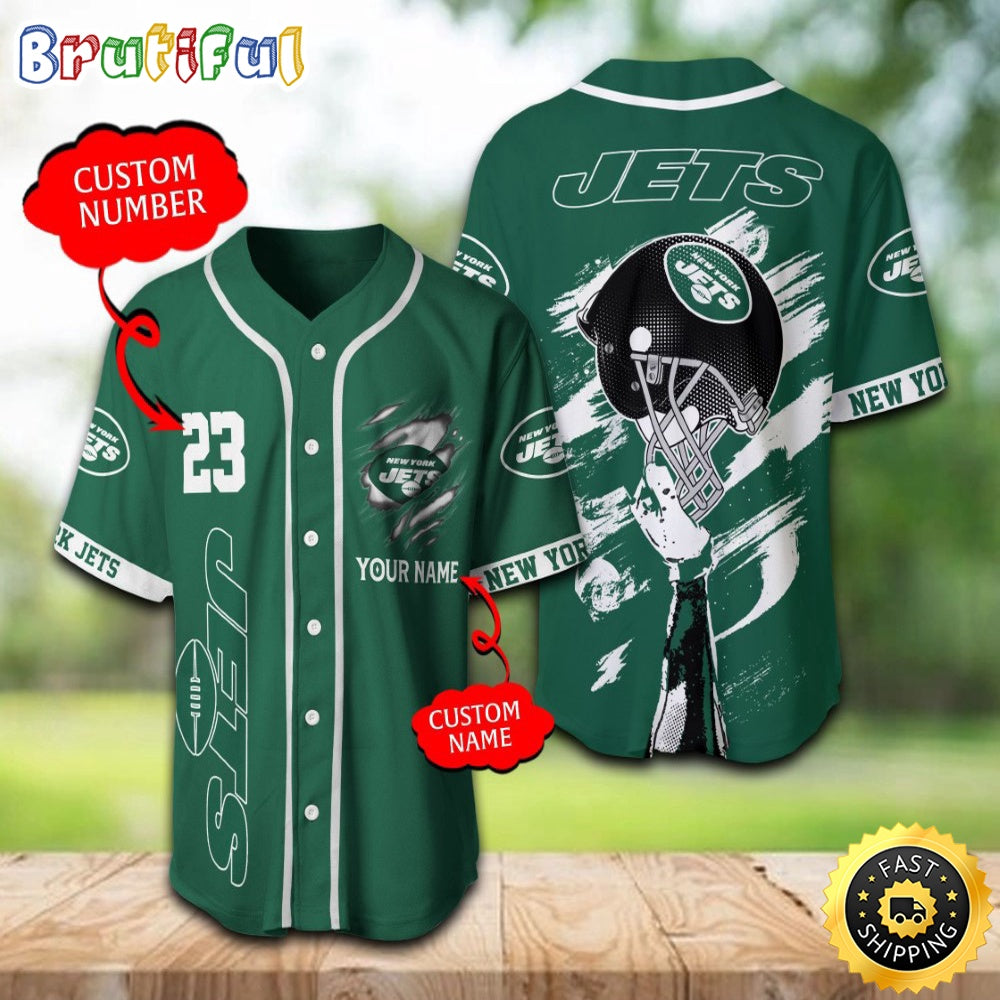 Personalized NFL New York Jets Baseball Jersey For Fans