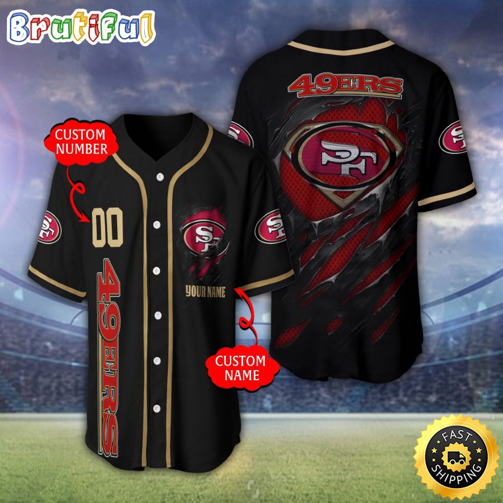 Personalized NFL San Francisco 49ers Baseball Jersey Athletic Team Shirts