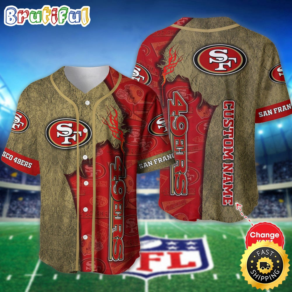 Personalized NFL San Francisco 49ers Baseball Jersey Authentic Baseball Attire