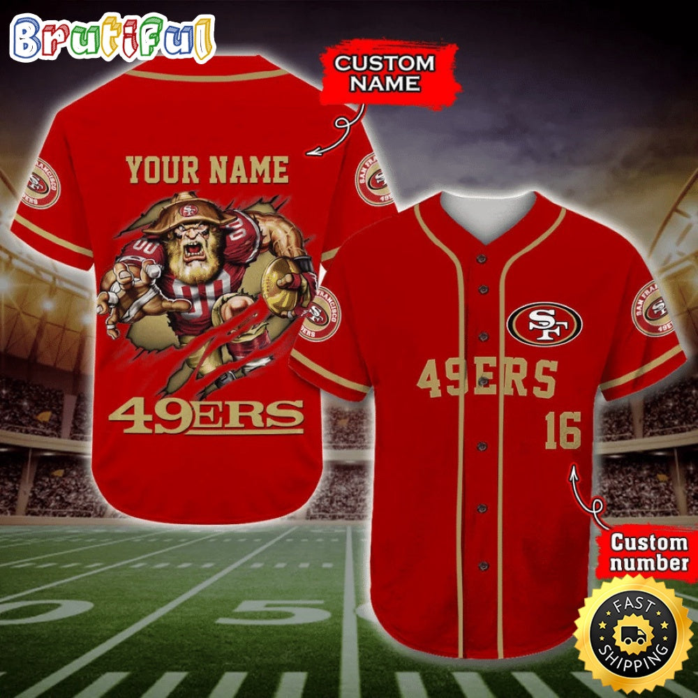 Personalized NFL San Francisco 49ers Baseball Jersey Casual Baseball Gear
