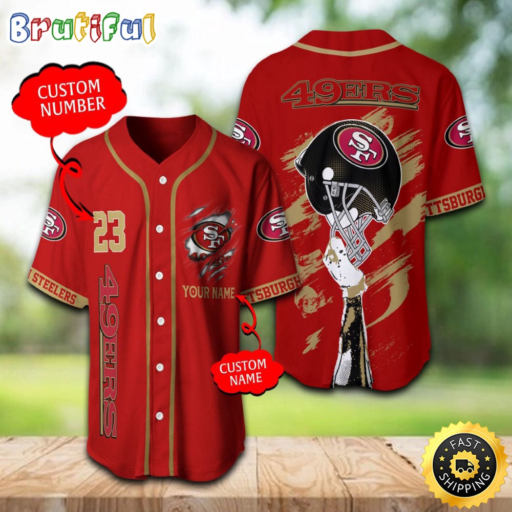 Personalized NFL San Francisco 49ers Baseball Jersey For Fans