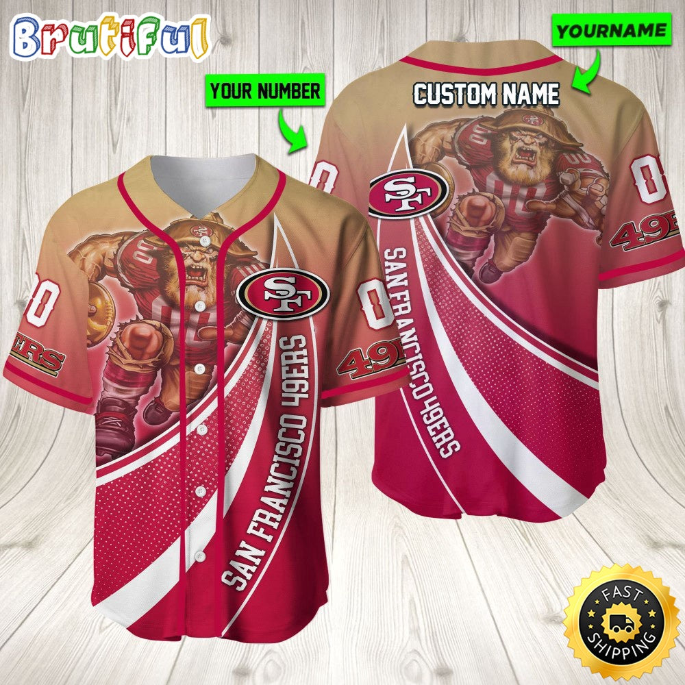 Personalized NFL San Francisco 49ers Baseball Jersey Mascot Art