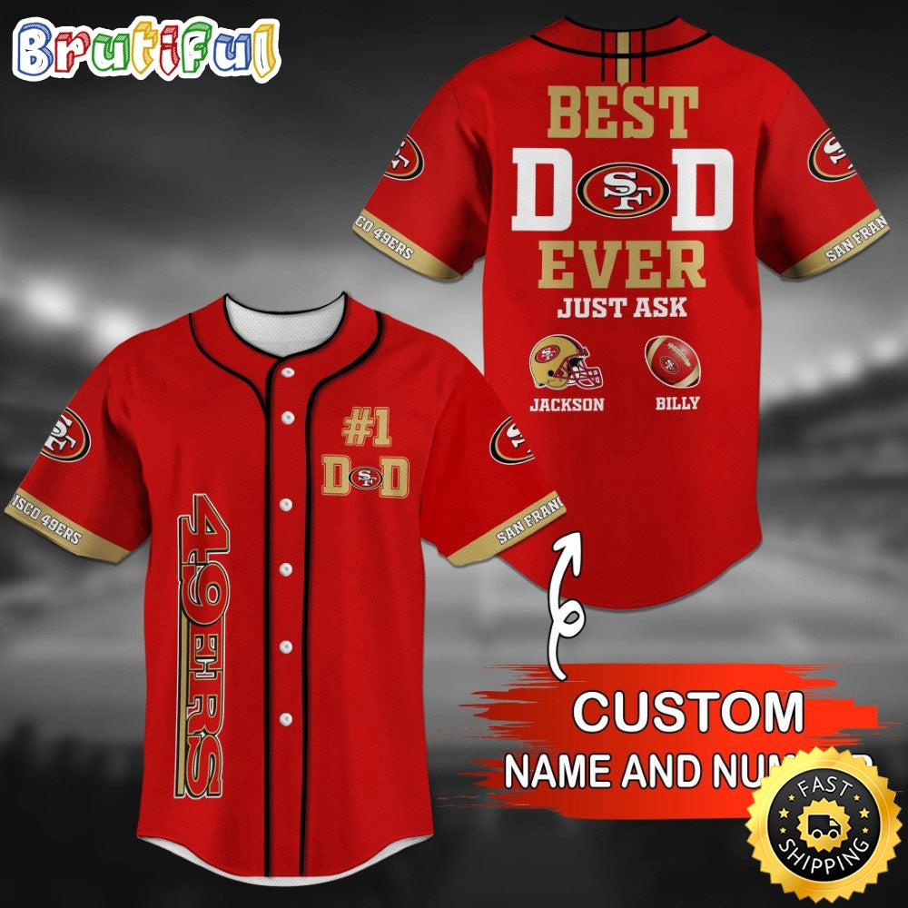 Personalized NFL San Francisco 49ers Baseball Jersey Stylish Baseball Tops