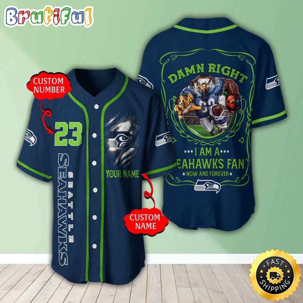 Personalized NFL Seattle Seahawks Baseball Jersey Fan Favorite Jerseys