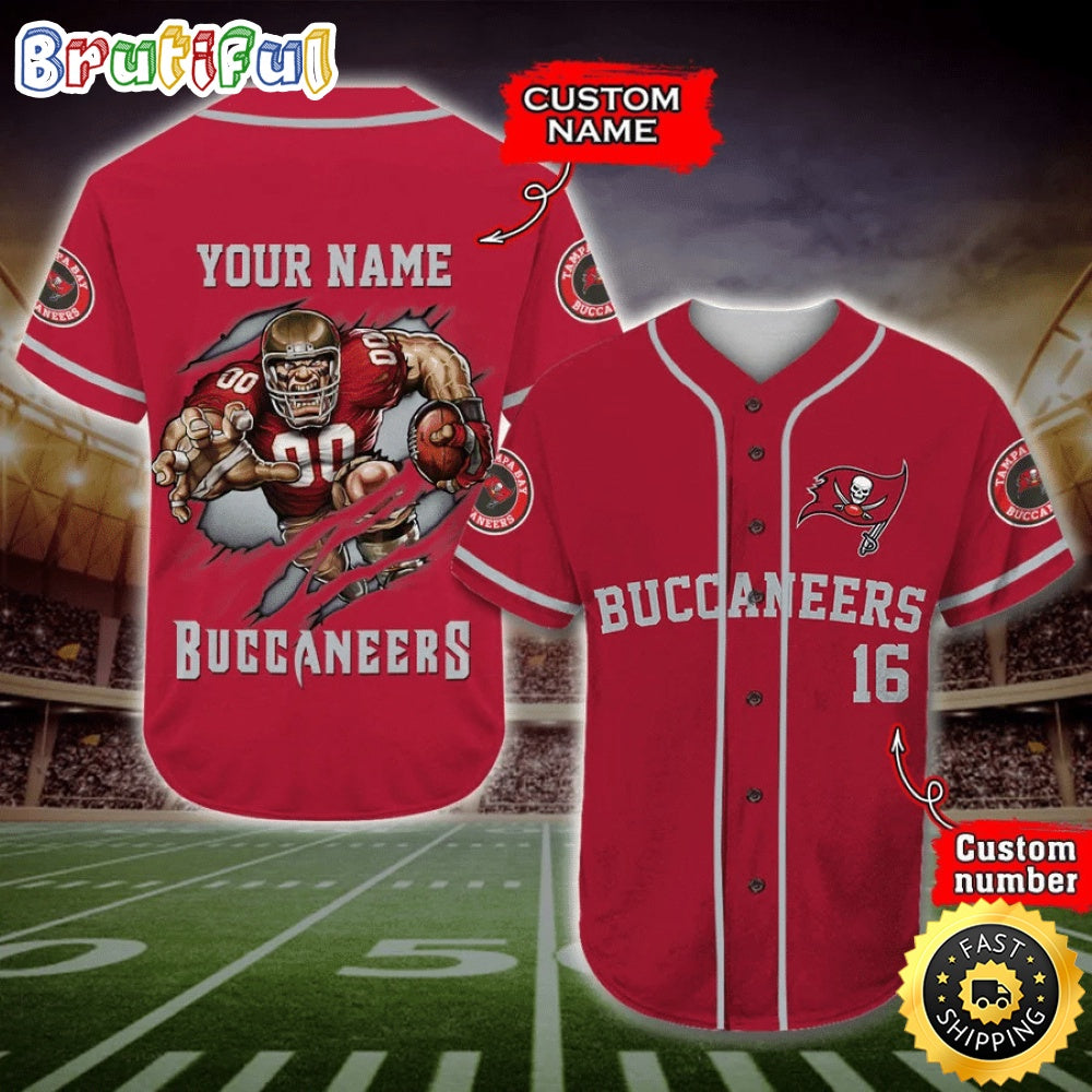 Personalized NFL Tampa Bay Buccaneers Baseball Jersey Essential Team Tops