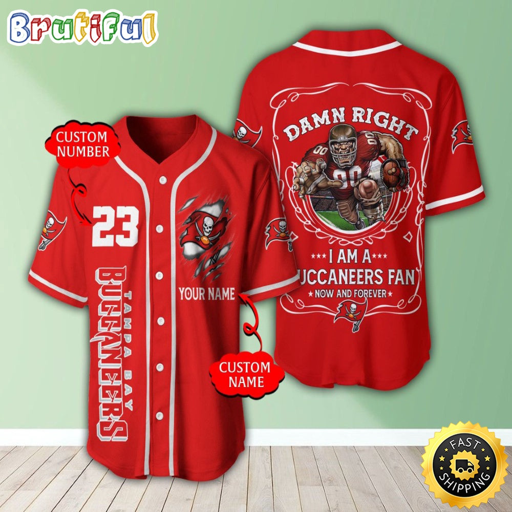 Personalized NFL Tampa Bay Buccaneers Baseball Jersey Team Spirit Tops