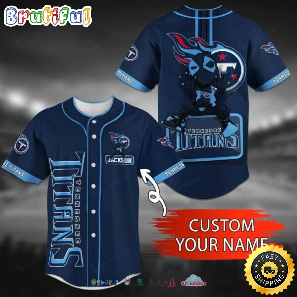 Personalized NFL Tennessee Titans Baseball Jersey Shirt Deadpool