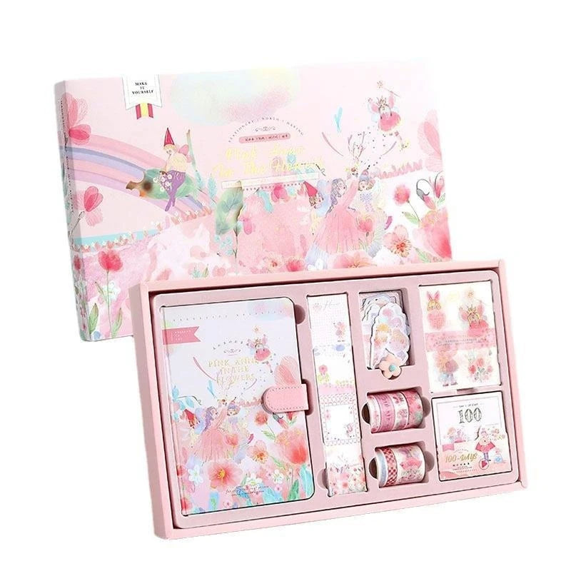Cute Cartoon Fairy Tale Style Hand Ledger Gift Box Set Ins Style Student Notebook Hand Ledger Set