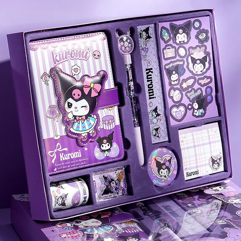 Sanrio Kuromi ledger set My Melody learning stationery gift box cute cartoon kawaii sticker notebook gift