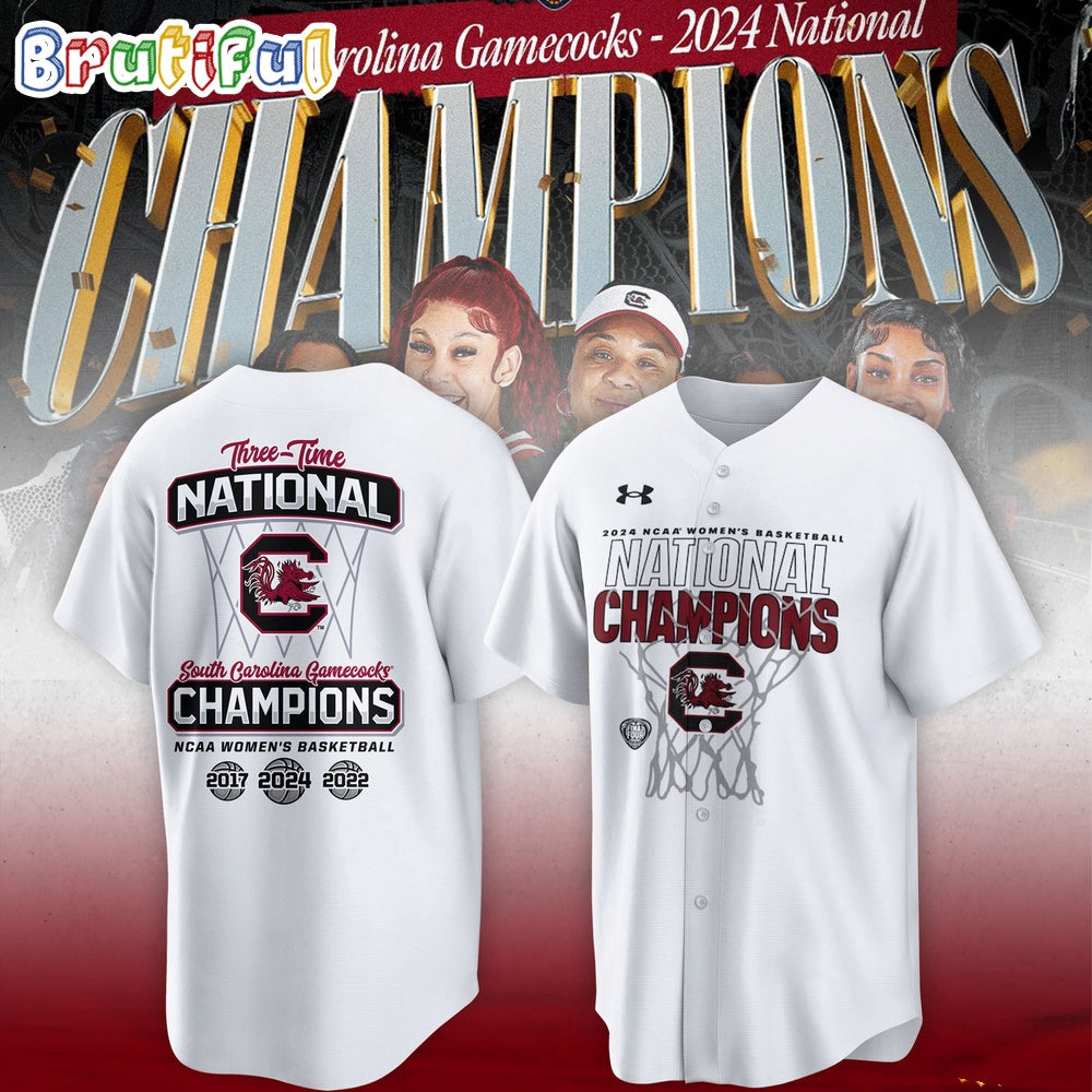 South Carolina Gamecocks 2024 NCAA Women’s Basketball National Champions Baseball Jersey