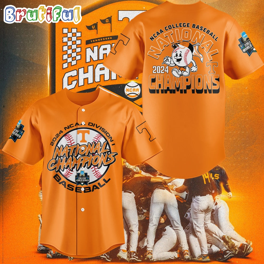 Tennessee Volunteers 2024 NCAA Men’s Baseball College World Series Champions Division I Jersey