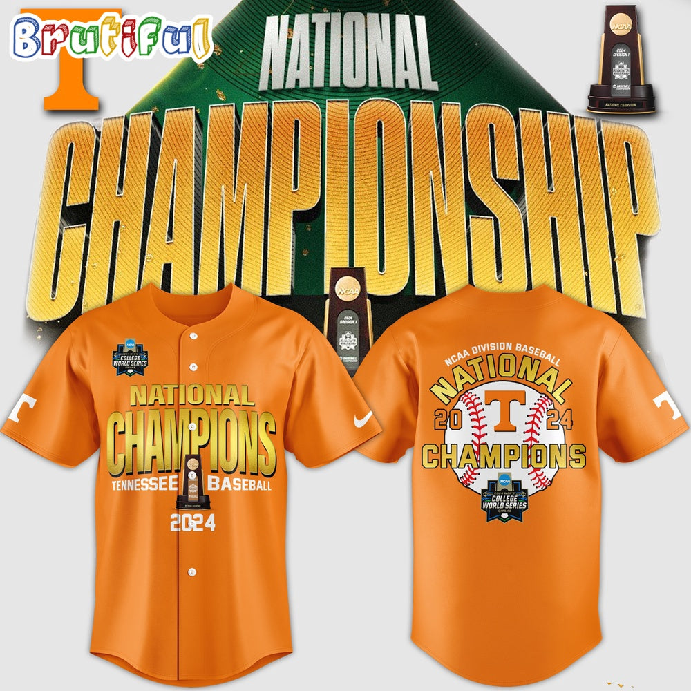 Tennessee Volunteers Champions 2024 NCAA College World Series Division I Jersey Shirt