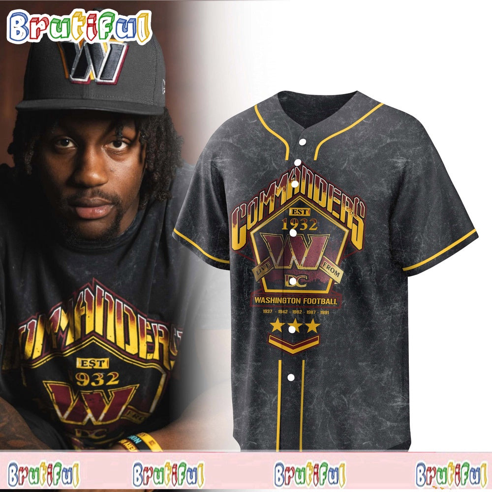 The Wild Collective Black Washington Commanders Band Est 1932 Jersey Shirt