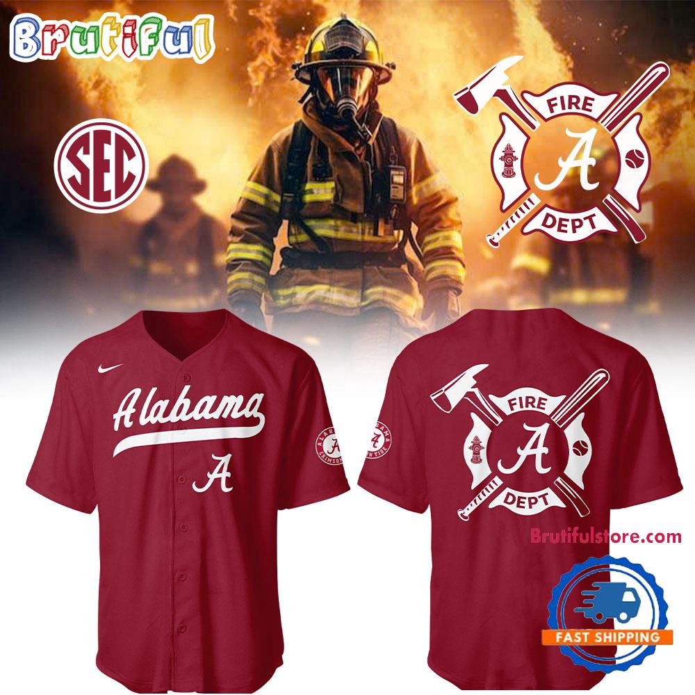 Alabama Crimson Tide Baseball x Firefighter Appreciation 2025 Red Jersey