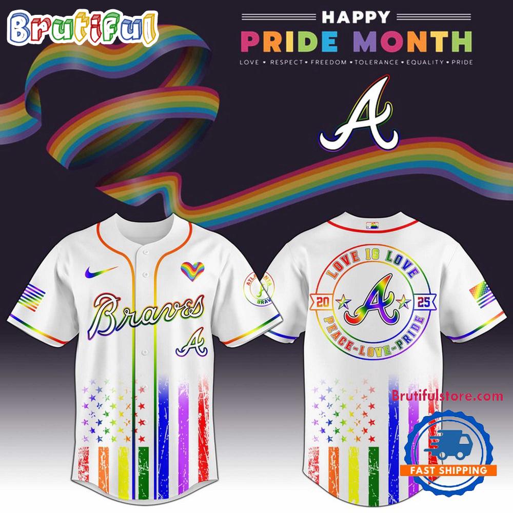Atlanta Braves 2025 Happy Pride Month Limited Edition Baseball Jersey