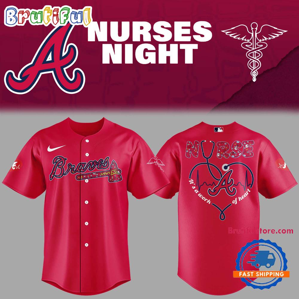 Atlanta Braves Baseball NURSES NIGHT Red Jersey Shirt