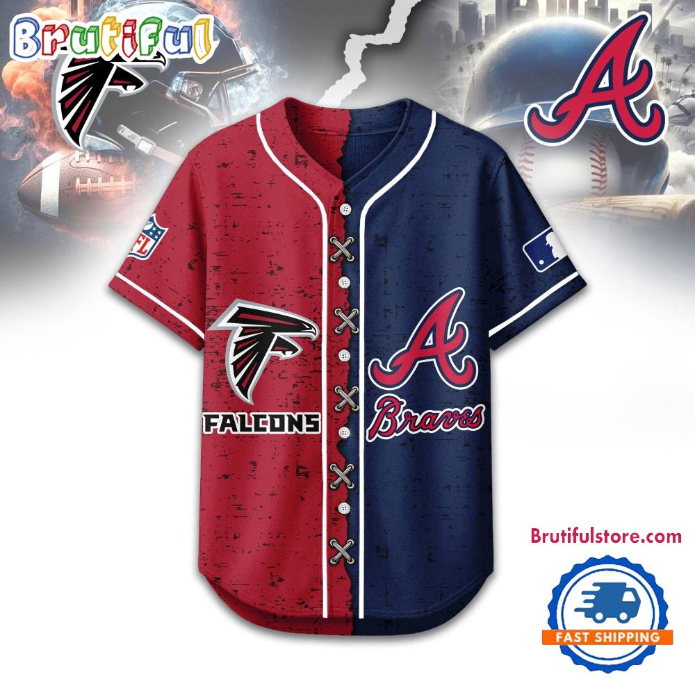 Atlanta Falcons Mix Atlanta Braves Sporty New Design Baseball Jersey