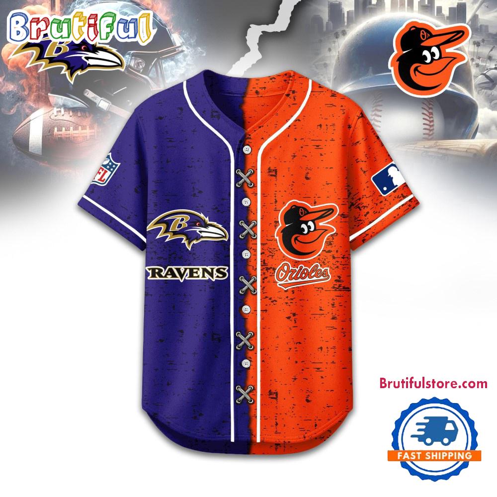 Baltimore Ravens Mix Baltimore Orioles Sporty New Design Baseball Jersey