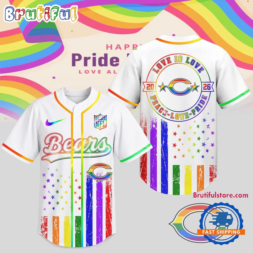 Chicago Bears 2026 NFL Pride Love Limited Edition Baseball Jersey
