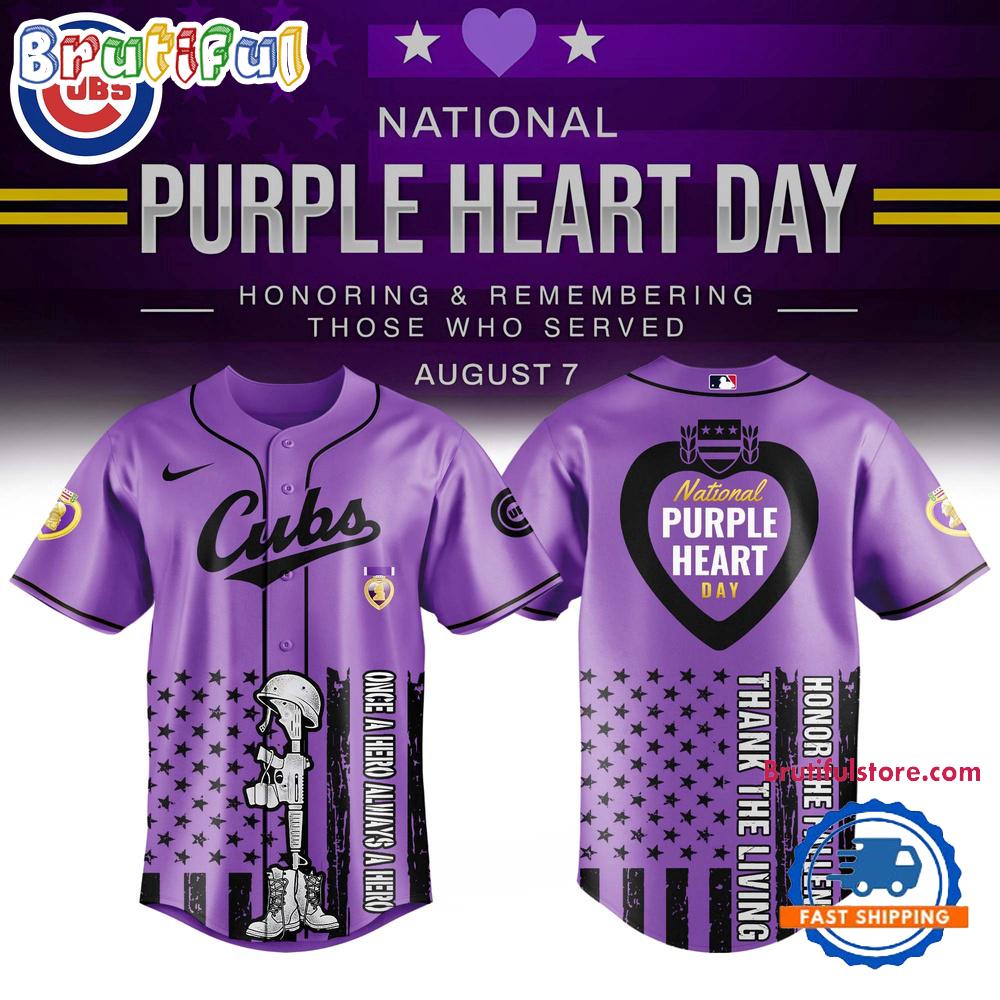 Chicago Cubs Purple Heart Day Baseball Jersey
