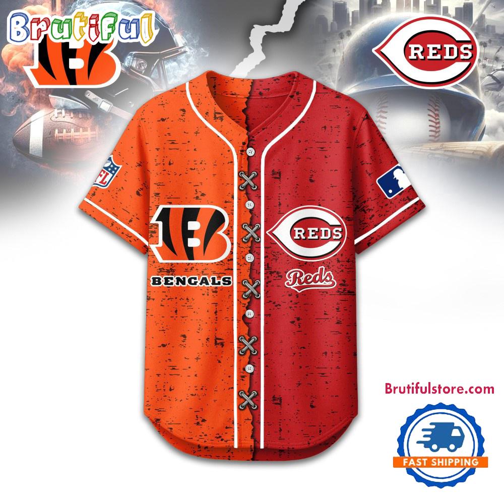 Cincinnati Bengals Mix Cincinnati Reds Sporty New Design Baseball Jersey