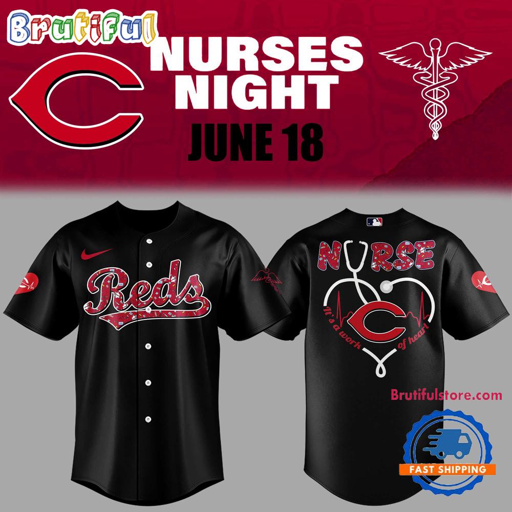 Cincinnati Reds NURSES NIGHT 2025 Black Jersey Shirt