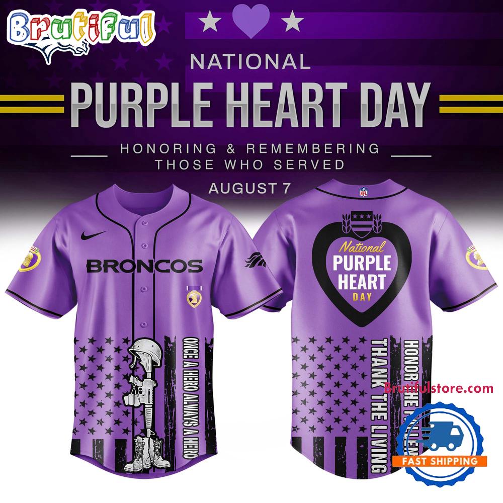 Denver Broncos Purple Heart Day Limited Edition Baseball Jersey