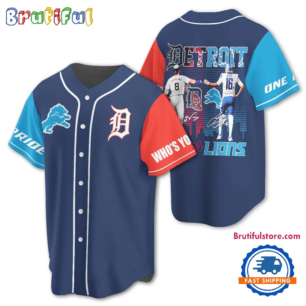 Detroit Lions And Tigers New Baseball Jersey