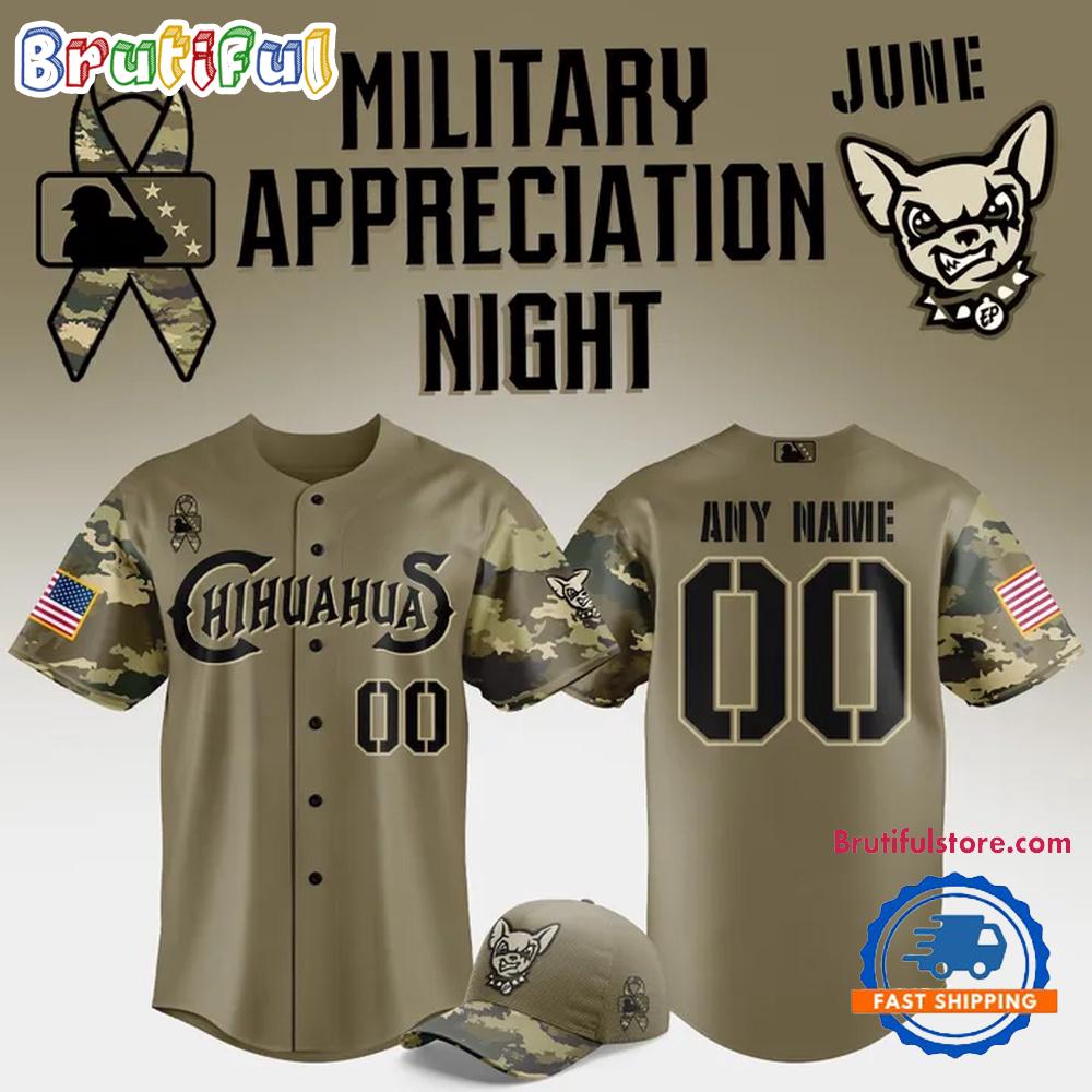 El Paso Chihuahuas Military Appreciation Night 2025 Custom Baseball Jersey