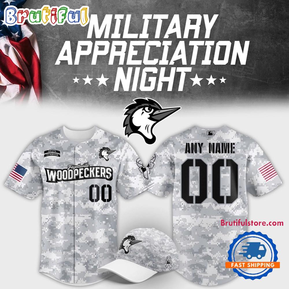 Fayetteville Woodpeckers Military Appreciation Night 2025 Baseball Jersey