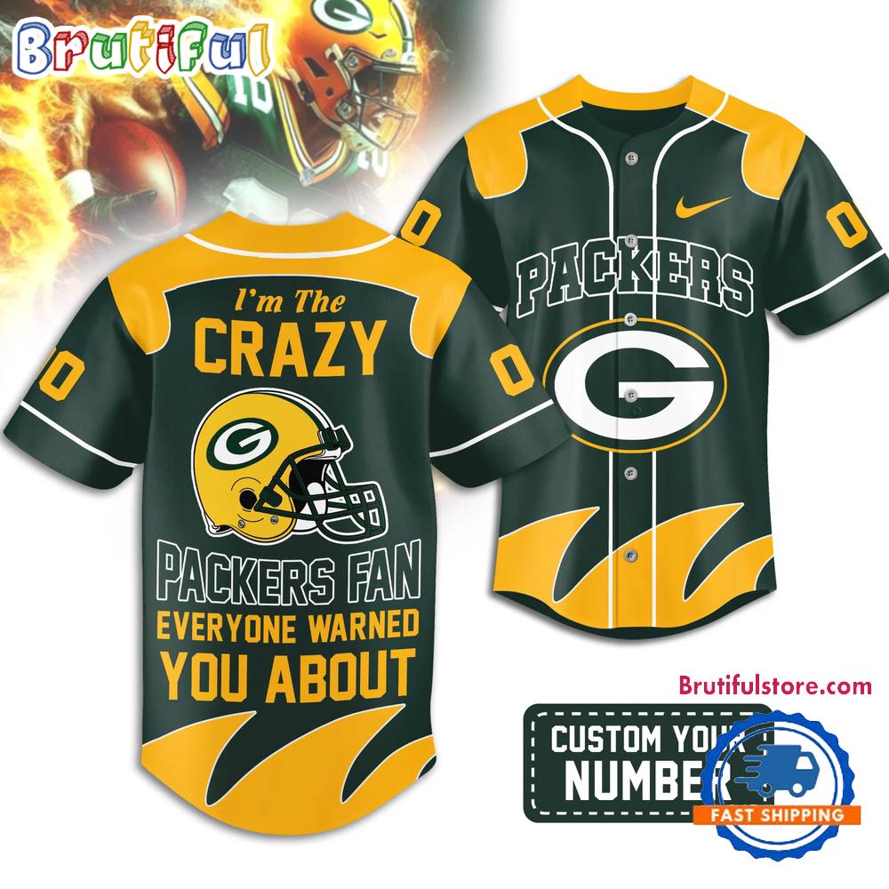 Green Bay Packers 2026 NFL Crazy Football Fan Personalized Jersey Shirt