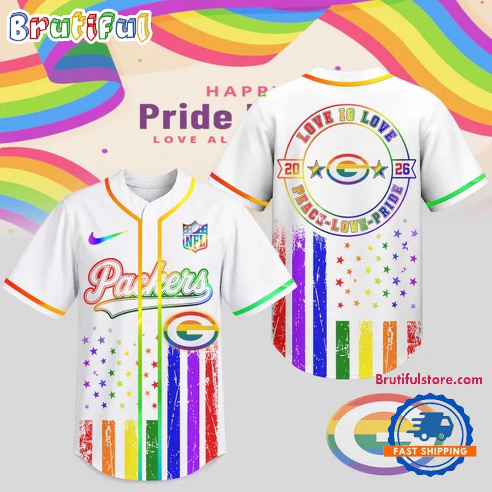 Green Bay Packers 2026 NFL Pride Love Limited Edition Baseball Jersey