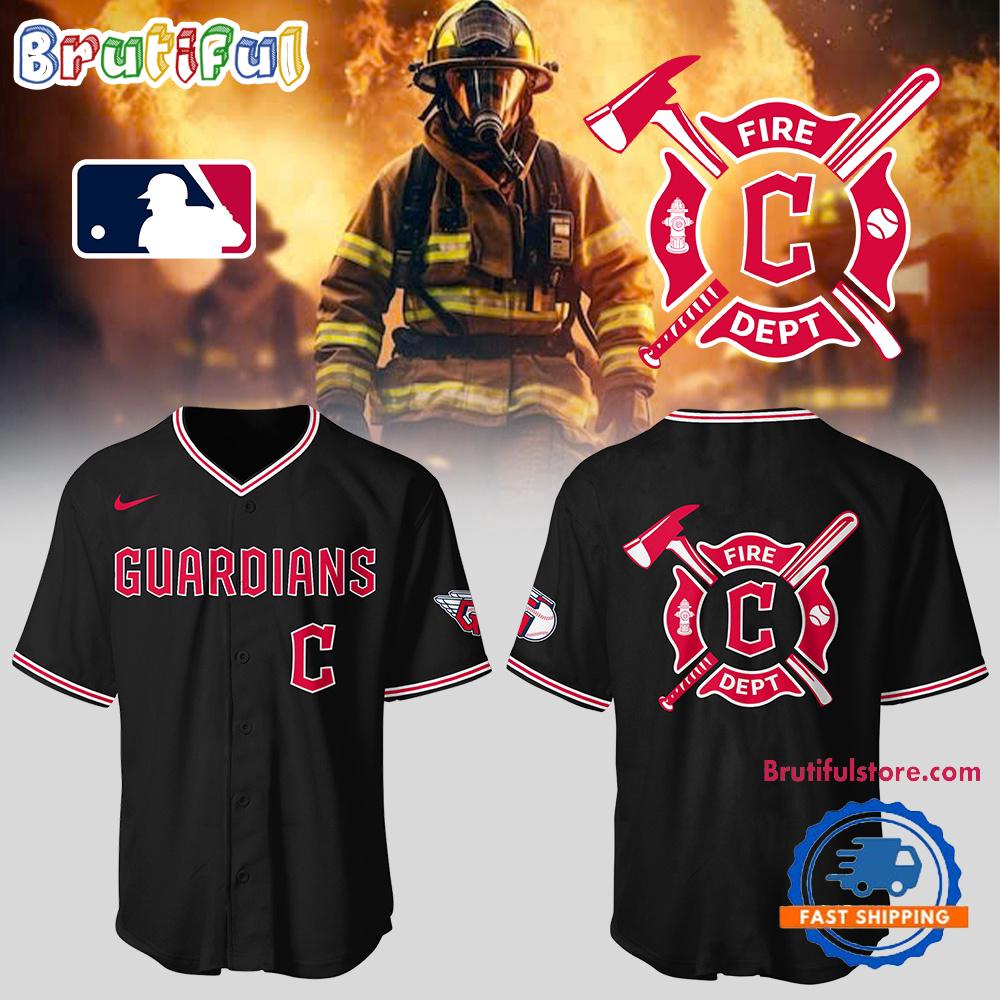 Cleveland Guardians x Firefighter Appreciation Night Black Jersey Shirt