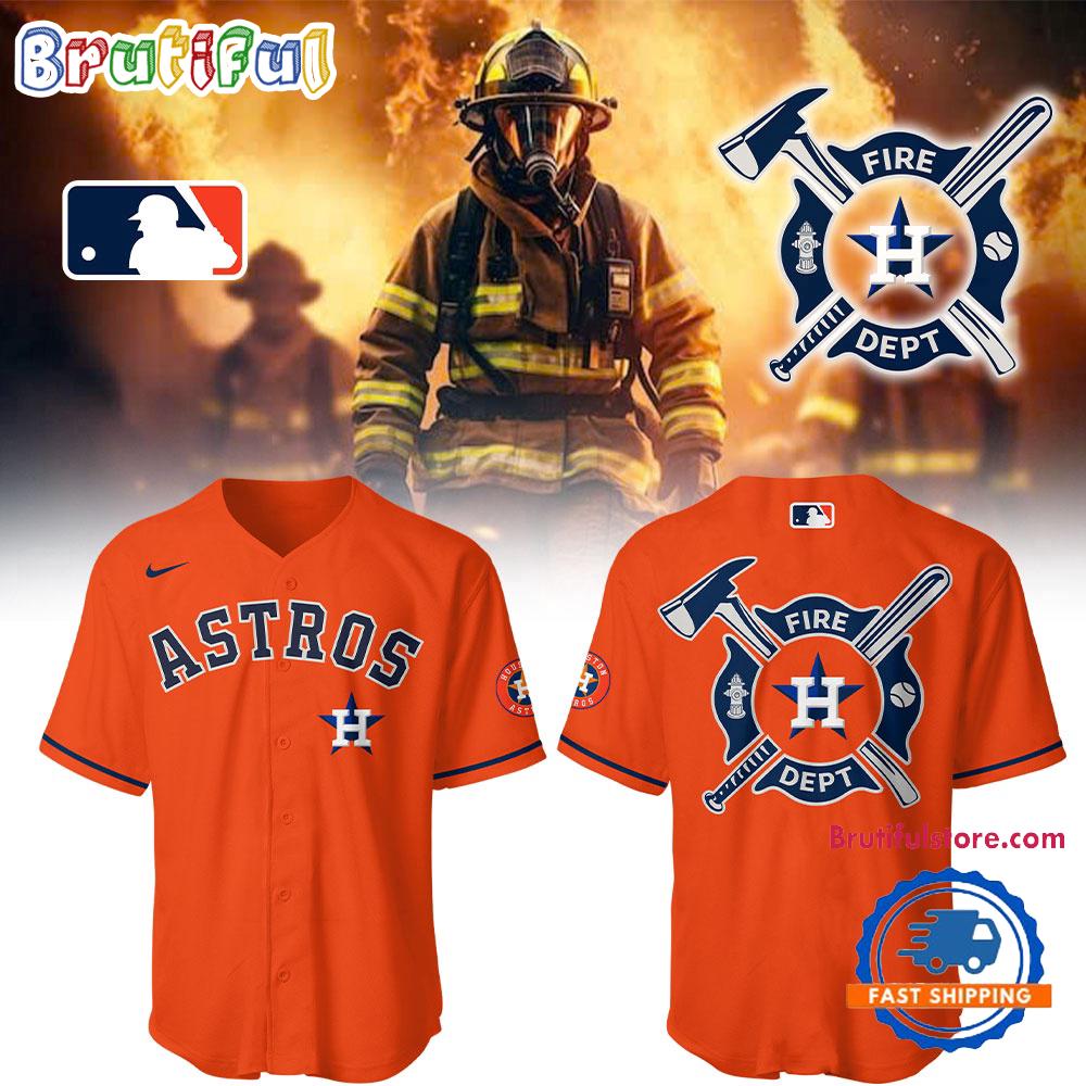 Houston Astros x Firefighter Appreciation Night 3D Print Orange Baseball Jersey