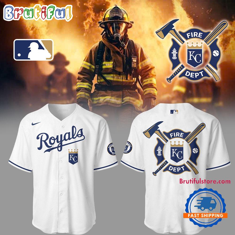 Kansas City Royals x Firefighter Appreciation Night White Baseball Jersey