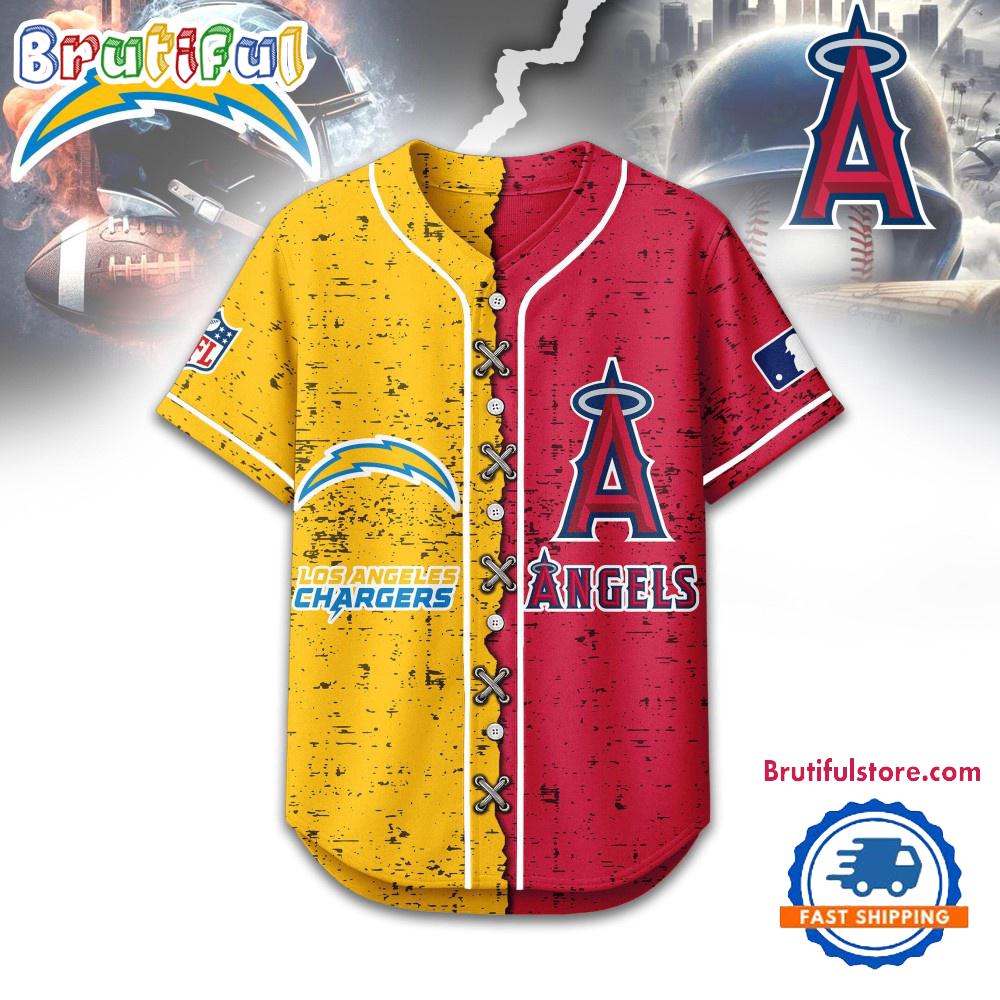 Los Angeles Chargers Mix Los Angeles Angels Sporty New Design Baseball Jersey