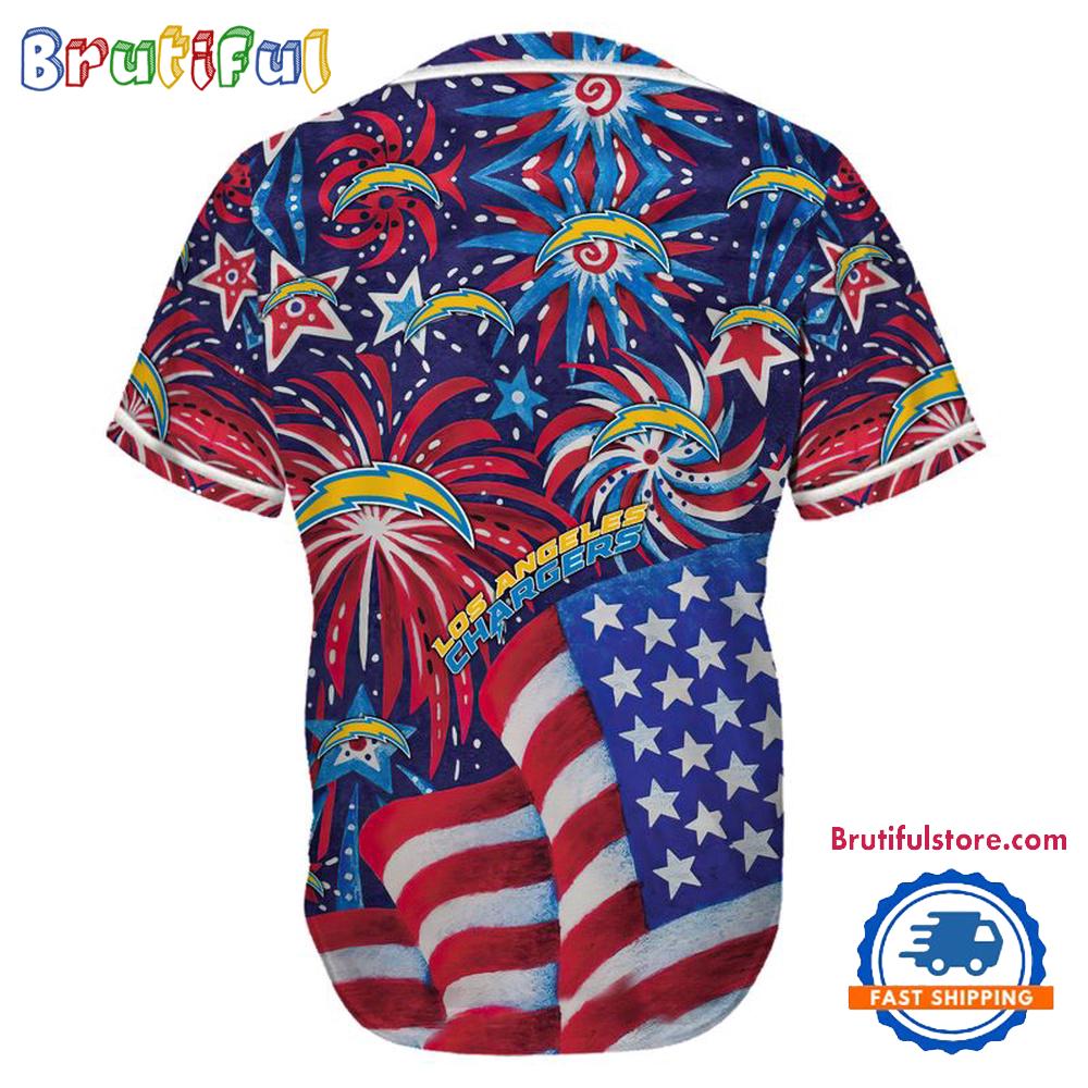 Los Angeles Chargers USA Flag Independence Day Baseball Jersey, Sport Team 4th of July Jersey