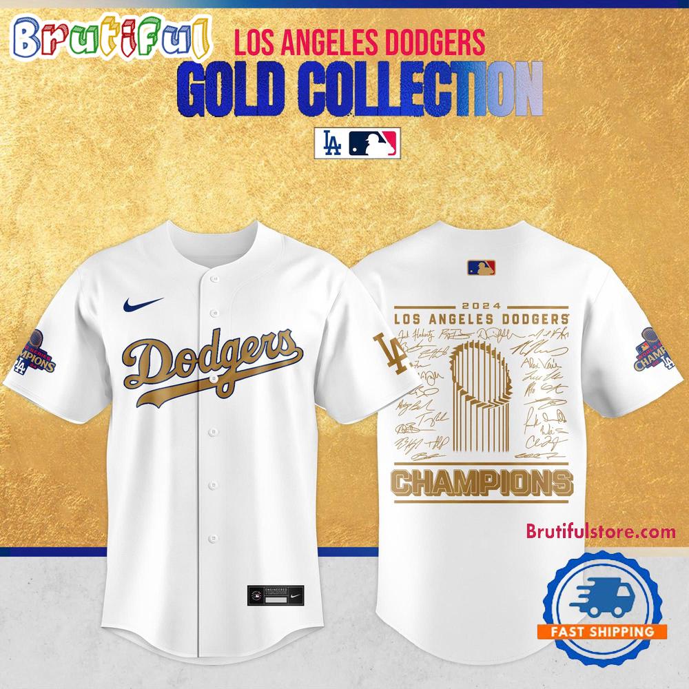 Los Angeles Dodgers 2025 World Series Champions Gold Roster Jersey