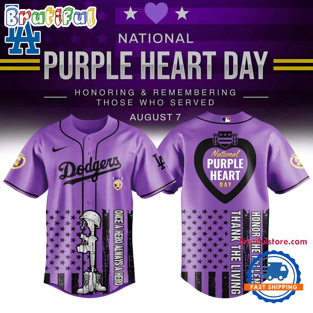 Los Angeles Dodgers Purple Heart Day Baseball Jersey