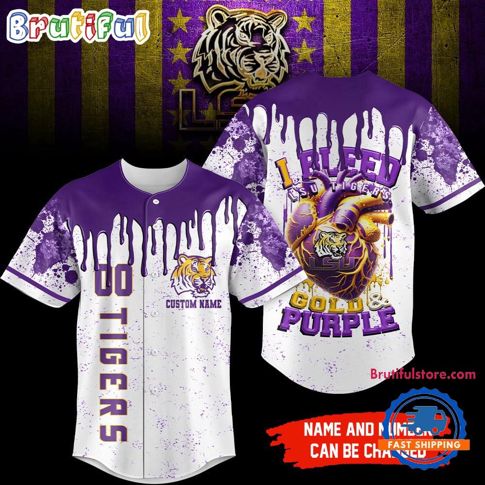 LSU Tigers NCAA I Bleed Baseball Jersey