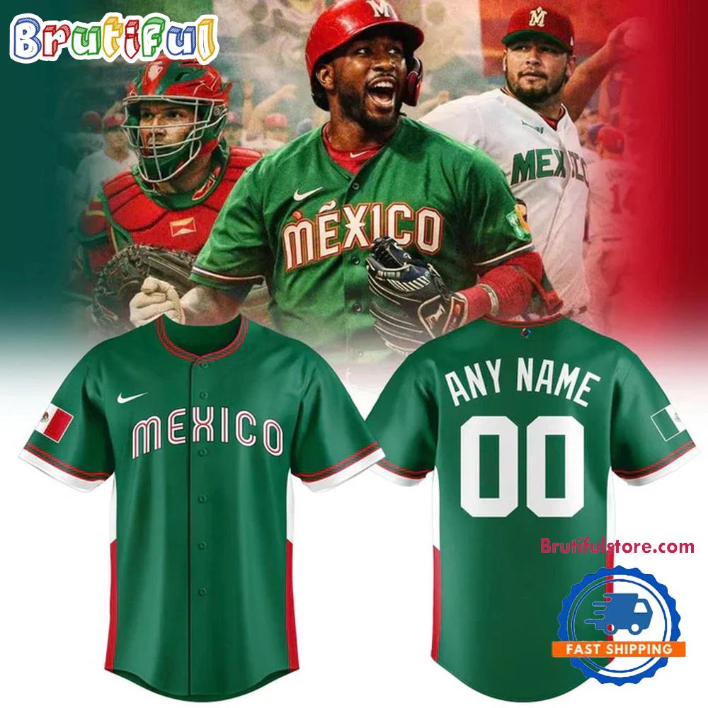 Mexico Baseball 2026 World Baseball Classic Road Stadium Green Jersey