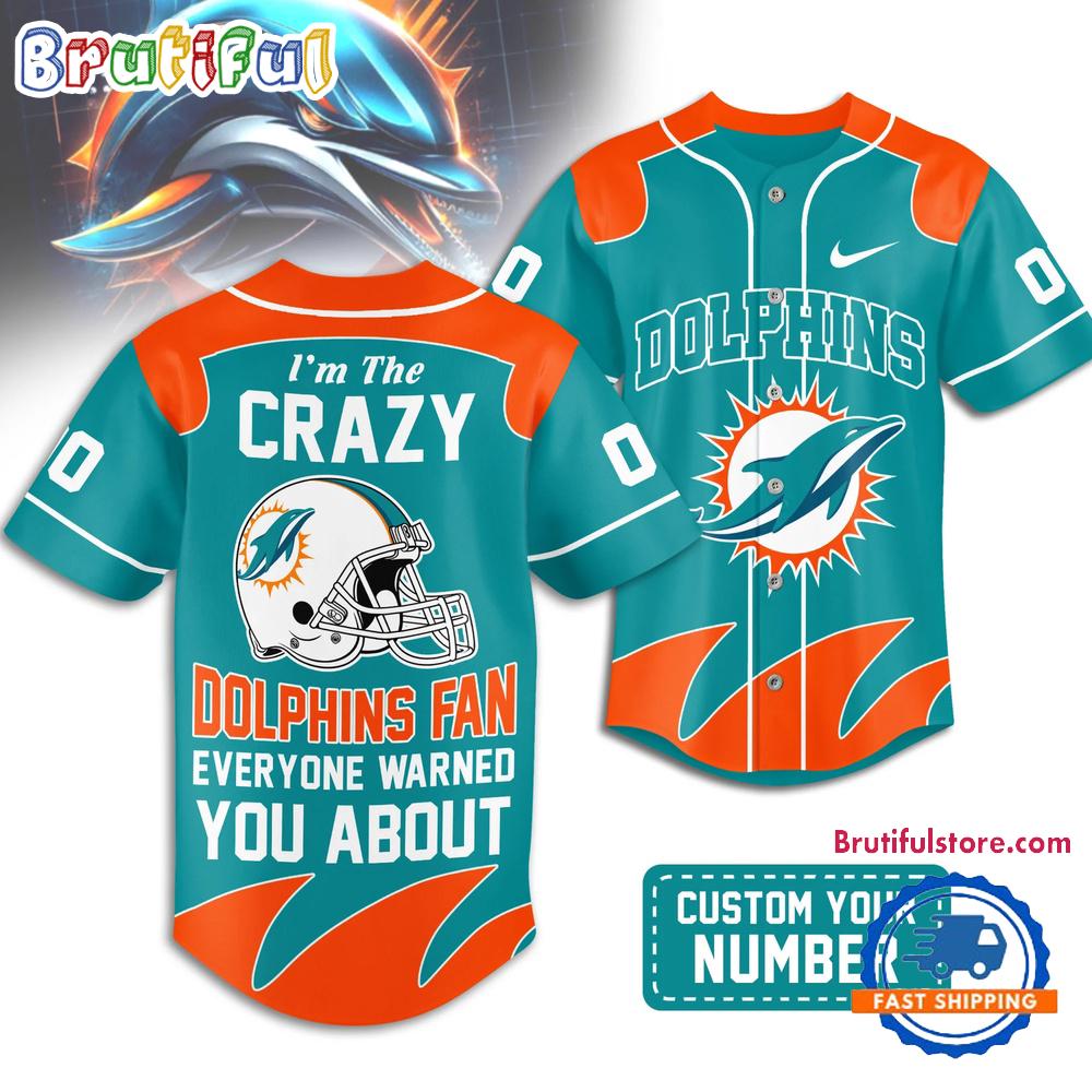 Miami Dolphins 2026 NFL Crazy Football Fan Personalized Jersey Shirt