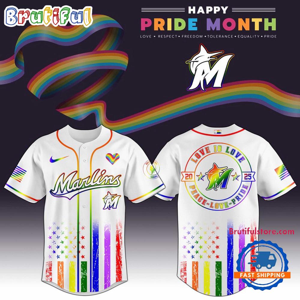 Miami Marlins 2025 Happy Pride Month Limited Edition Baseball Jersey