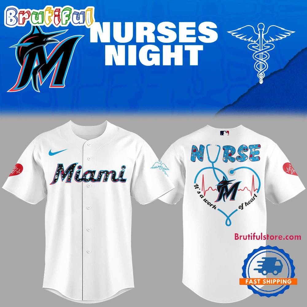 Miami Marlins NURSES NIGHT 2025 White Jersey
