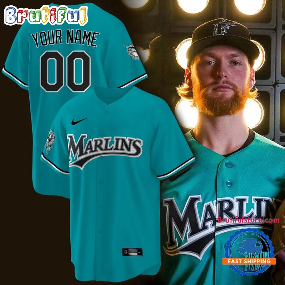 Miami Marlins Teal Alternate Stadium Custom Baseball Jersey