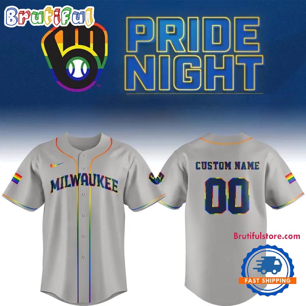 Milwaukee Brewers Pride Night Custom Name And Number Jersey Shirt