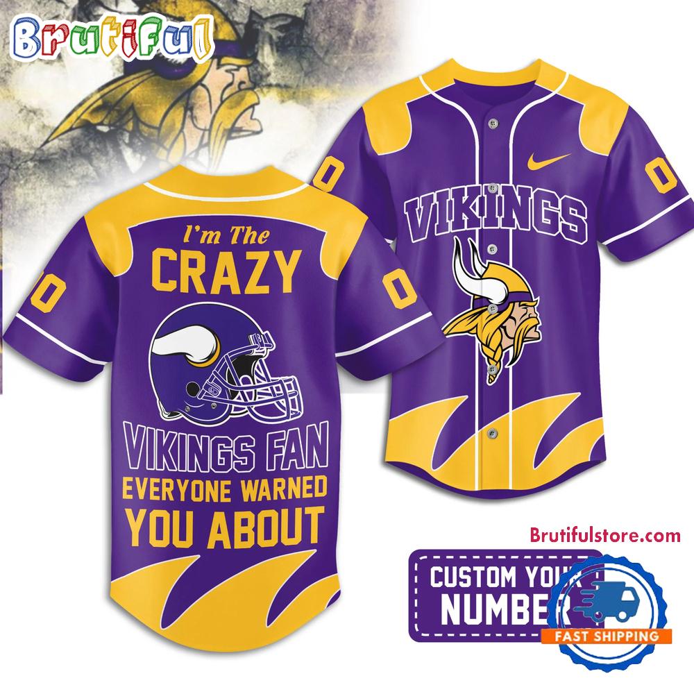 Minnesota Vikings 2026 NFL Crazy Football Fan Personalized Jersey Shirt